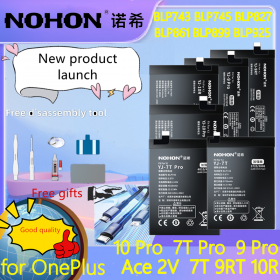 NOHON Battery For OnePlus 9RT10R 7T 7TPro 9Pro 10Pro BLP861 BLP925 BLP745 BLP743 BLP827 BLP899  Replacement Batteries Free Tool